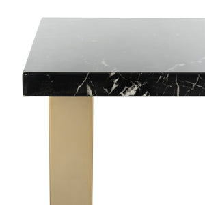 Safavieh Carmen Square Coffee Table - Contemporary Style With Durable Construction For Modern Living Spaces Black Marble Veneer/Brass Leg COF6201A