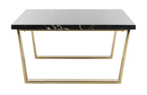 Safavieh Carmen Square Coffee Table - Contemporary Style With Durable Construction For Modern Living Spaces Black Marble Veneer/Brass Leg COF6201A