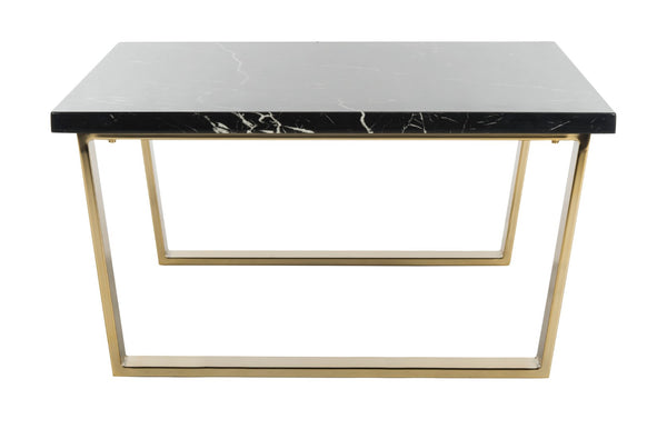 Safavieh Carmen Square Coffee Table - Contemporary Style With Durable Construction For Modern Living Spaces Black Marble Veneer/Brass Leg COF6201A
