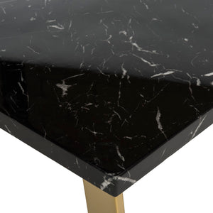 Safavieh Carmen Square Coffee Table - Contemporary Style With Durable Construction For Modern Living Spaces Black Marble Veneer/Brass Leg COF6201A