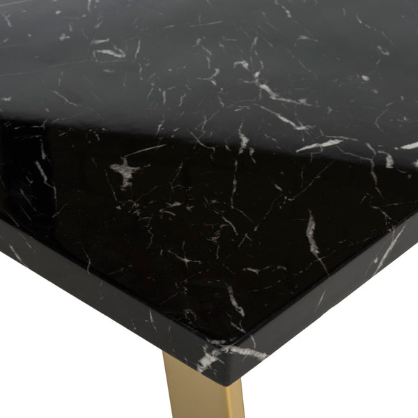 Safavieh Carmen Square Coffee Table - Contemporary Style With Durable Construction For Modern Living Spaces Black Marble Veneer/Brass Leg COF6201A