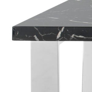 Safavieh Carmen Square Coffee Table - Contemporary Style With Durable Construction For Modern Living Spaces Black Marble Veneer/Chrome Leg COF6201B