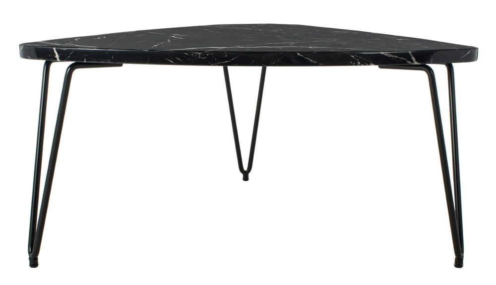 Safavieh Jacky Triangle Coffee Table - Vintage Italian Elegance With Black Marble Finish For Modern Interiors COF6202A