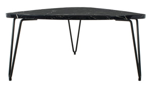 Safavieh Jacky Triangle Coffee Table - Vintage Italian Elegance With Black Marble Finish For Modern Interiors COF6202A