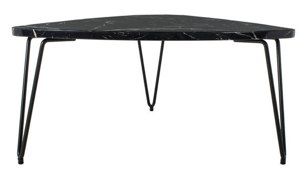 Safavieh Jacky Triangle Coffee Table - Vintage Italian Elegance With Black Marble Finish For Modern Interiors COF6202A