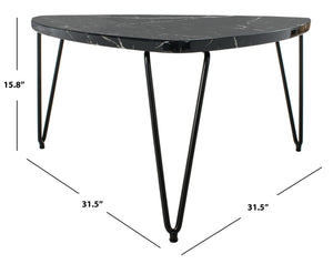 Safavieh Jacky Triangle Coffee Table - Vintage Italian Elegance With Black Marble Finish For Modern Interiors COF6202A