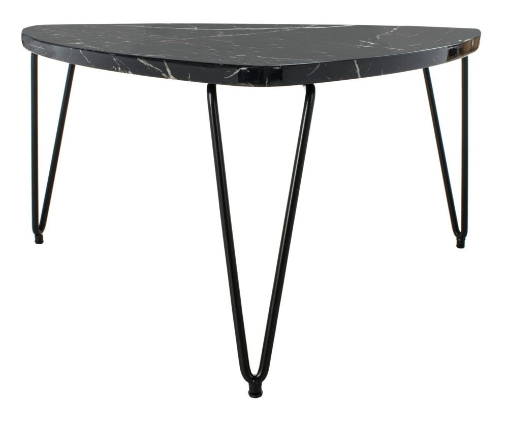 Safavieh Jacky Triangle Coffee Table - Vintage Italian Elegance With Black Marble Finish For Modern Interiors COF6202A