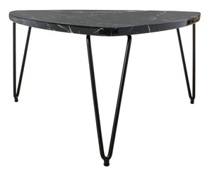 Safavieh Jacky Triangle Coffee Table - Vintage Italian Elegance With Black Marble Finish For Modern Interiors COF6202A