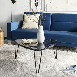 Safavieh Jacky Triangle Coffee Table - Vintage Italian Elegance With Black Marble Finish For Modern Interiors COF6202A