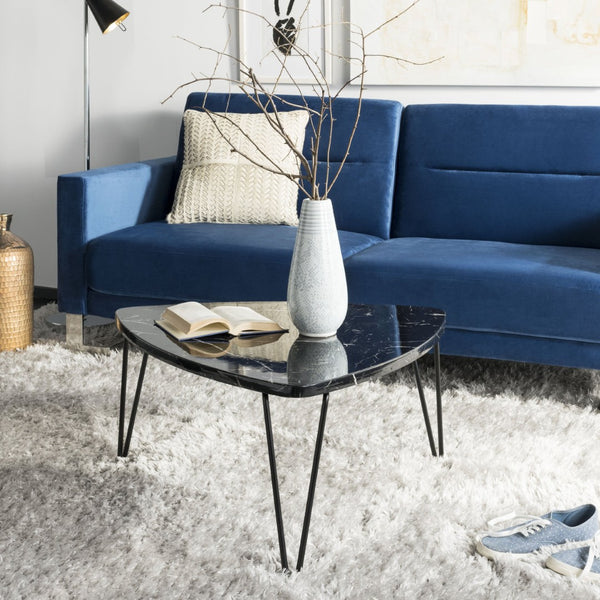 Safavieh Jacky Triangle Coffee Table - Vintage Italian Elegance With Black Marble Finish For Modern Interiors COF6202A