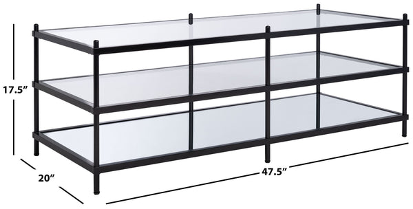 Safavieh Cathal Modern Glam Three-Tier Glass & Mirror Coffee Table - Elegant Storage For Chic Interiors COF6204A