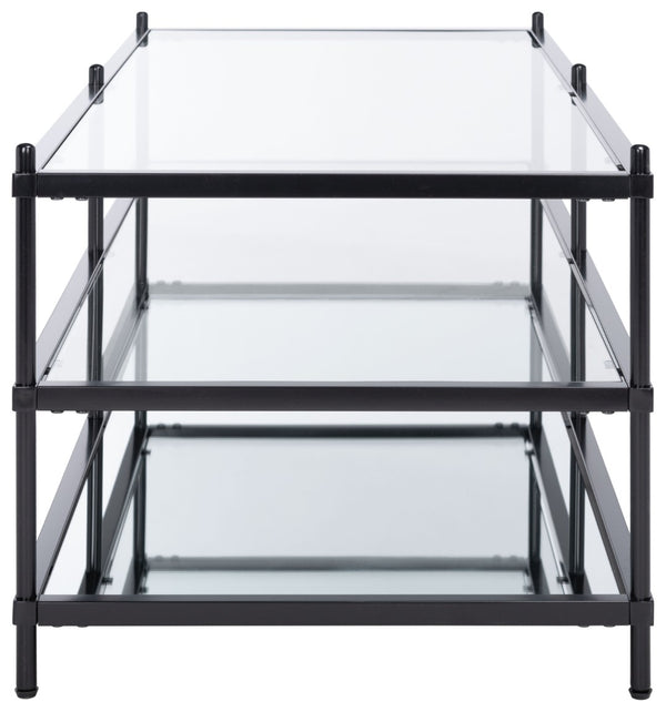 Safavieh Cathal Modern Glam Three-Tier Glass & Mirror Coffee Table - Elegant Storage For Chic Interiors COF6204A