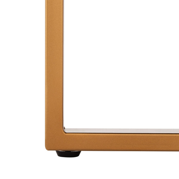 Safavieh Navya Modern Mixed-Media Coffee Table With Sculptural Gold Base And Elegant Wood-Texture Top White Wash/Gold COF6207A