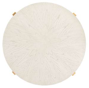 Safavieh Navya Modern Mixed-Media Coffee Table With Sculptural Gold Base And Elegant Wood-Texture Top White Wash/Gold COF6207A