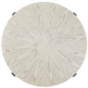 Safavieh Navya Modern Mixed-Media Coffee Table With Sculptural Gold Base And Elegant Wood-Texture Top White Wash Top / Black Legs COF6207C