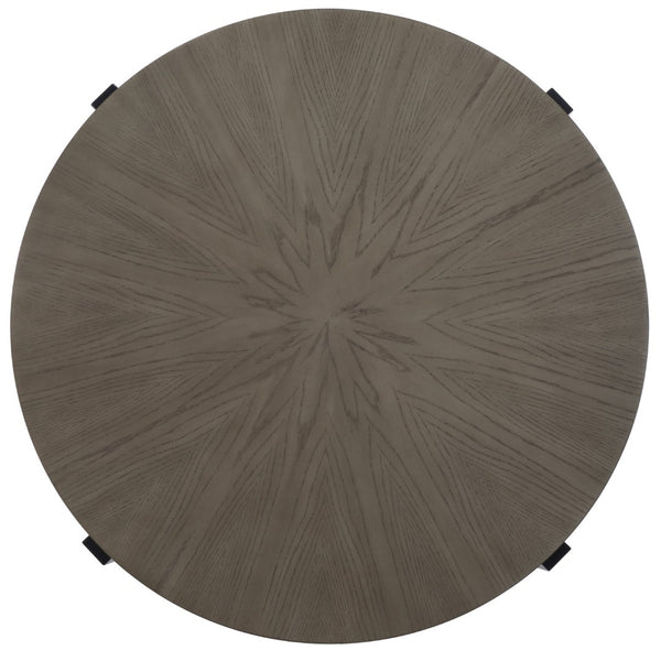 Safavieh Navya Modern Mixed-Media Coffee Table With Sculptural Gold Base And Elegant Wood-Texture Top Light Grey Top / Black Legs COF6207D