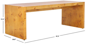 Safavieh Cella Coffee Table - Natural Poplar Burl Wood With Minimalist Design For Modern Living Spaces COF6403A