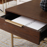 Safavieh Pierre 2 Drawer Coffee Table Walnut / Gold COF6404A