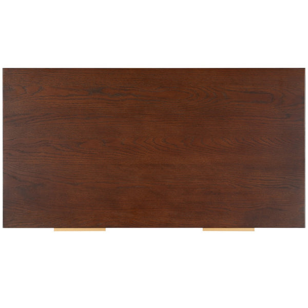 Safavieh Pierre 2 Drawer Coffee Table Walnut / Gold COF6404A