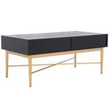 Safavieh Pierre 2 Drawer Coffee Table Black / Gold COF6404C