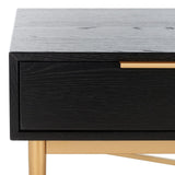 Safavieh Pierre 2 Drawer Coffee Table Black / Gold COF6404C