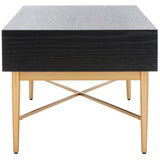 Safavieh Pierre 2 Drawer Coffee Table Black / Gold COF6404C