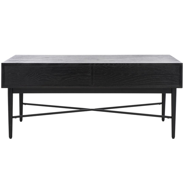 Safavieh Pierre 2 Drawer Coffee Table Black COF6404D