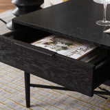 Safavieh Pierre 2 Drawer Coffee Table Black COF6404D