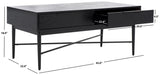 Safavieh Pierre 2 Drawer Coffee Table Black COF6404D