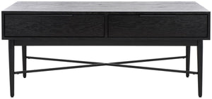 Safavieh Pierre 2 Drawer Coffee Table Black COF6404D