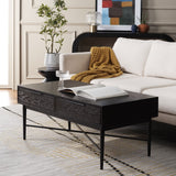 Safavieh Pierre 2 Drawer Coffee Table Black COF6404D