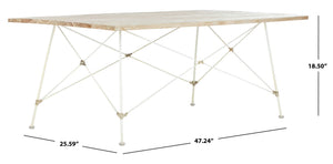 Safavieh Cyprus Coffee Table: Modern Geometric Design With White-Washed Finish For Stylish Living Room Decor COF6500A