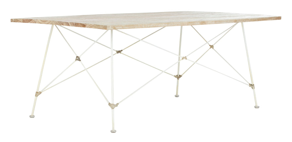 Safavieh Cyprus Coffee Table: Modern Geometric Design With White-Washed Finish For Stylish Living Room Decor COF6500A