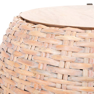 Safavieh Klarysa Bohemian Rattan Coffee Table With Removable Wood Top - Perfect For Coastal Living Spaces! COF6502A
