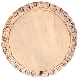 Safavieh Klarysa Bohemian Rattan Coffee Table With Removable Wood Top - Perfect For Coastal Living Spaces! COF6502A