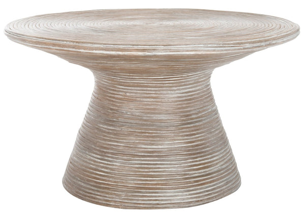 Safavieh Cristina Rattan Coffee Table - Sculptural Pedestal Design With Organic Style, Perfect For Modern Interiors COF6503A