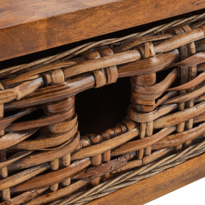 Safavieh Allester Rustic Mango Wood Coffee Table With Rattan Drawer – Stylish Storage For Any Living Room COF6504A