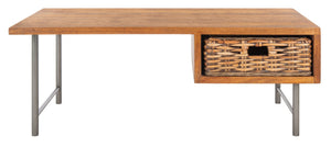 Safavieh Allester Rustic Mango Wood Coffee Table With Rattan Drawer – Stylish Storage For Any Living Room COF6504A