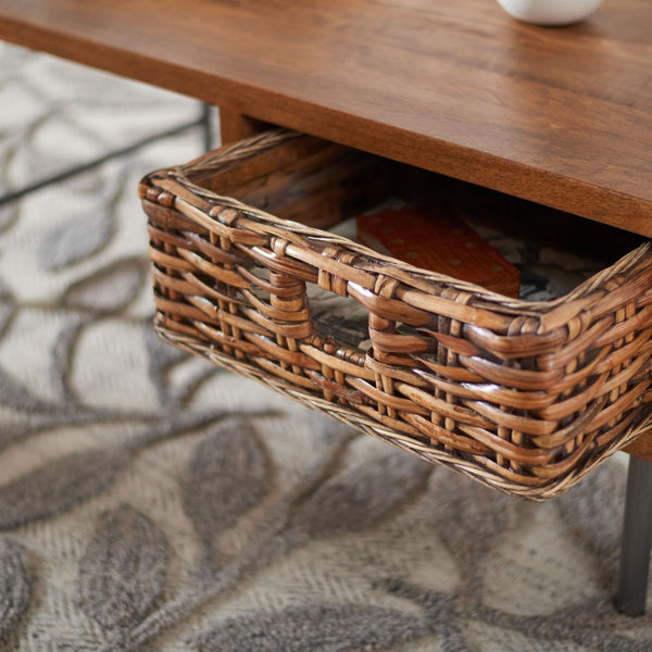 Safavieh Allester Rustic Mango Wood Coffee Table With Rattan Drawer – Stylish Storage For Any Living Room COF6504A