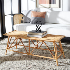 Safavieh Montgomery Rattan Coffee Table - Elegant Rustic Design, Durable Jawit Rattan, Perfect For Coastal Decor COF6506A