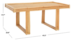 Safavieh Juri Rectangle Coffee Table - Boho-Chic Rattan & Bamboo Design For Tropical Living Spaces, 47" Wide COF6508A