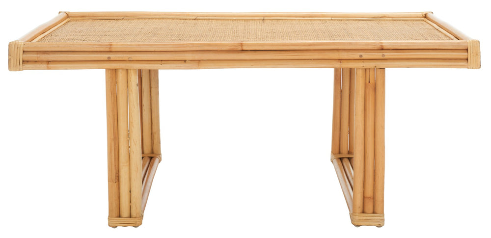 Safavieh Juri Rectangle Coffee Table - Boho-Chic Rattan & Bamboo Design For Tropical Living Spaces, 47" Wide COF6508A