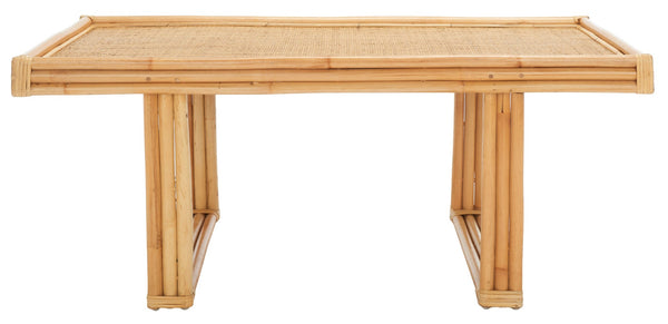 Safavieh Juri Rectangle Coffee Table - Boho-Chic Rattan & Bamboo Design For Tropical Living Spaces, 47" Wide COF6508A