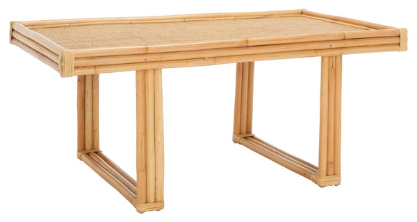Safavieh Juri Rectangle Coffee Table - Boho-Chic Rattan & Bamboo Design For Tropical Living Spaces, 47" Wide COF6508A