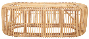 Safavieh Jabez Oval Coffee Table - Tropical Rattan Design For Coastal Living, Boho Style, And Daily Use Natural COF6509A