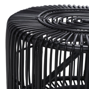 Safavieh Jabez Oval Coffee Table - Tropical Rattan Design For Coastal Living, Boho Style, And Daily Use Black COF6509B