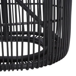 Safavieh Jabez Oval Coffee Table - Tropical Rattan Design For Coastal Living, Boho Style, And Daily Use Black COF6509B