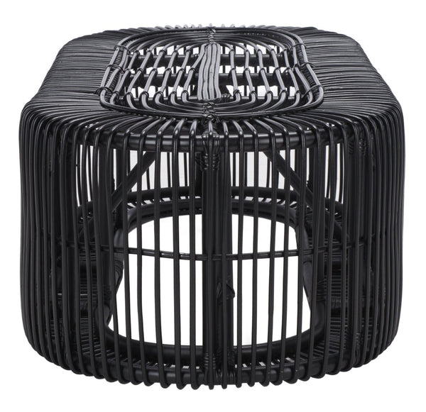 Safavieh Jabez Oval Coffee Table - Tropical Rattan Design For Coastal Living, Boho Style, And Daily Use Black COF6509B