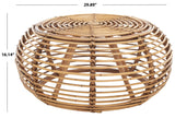 Safavieh Jorah Round Coffee Table XII23 Honey Brown Wash Rattan COF6510A