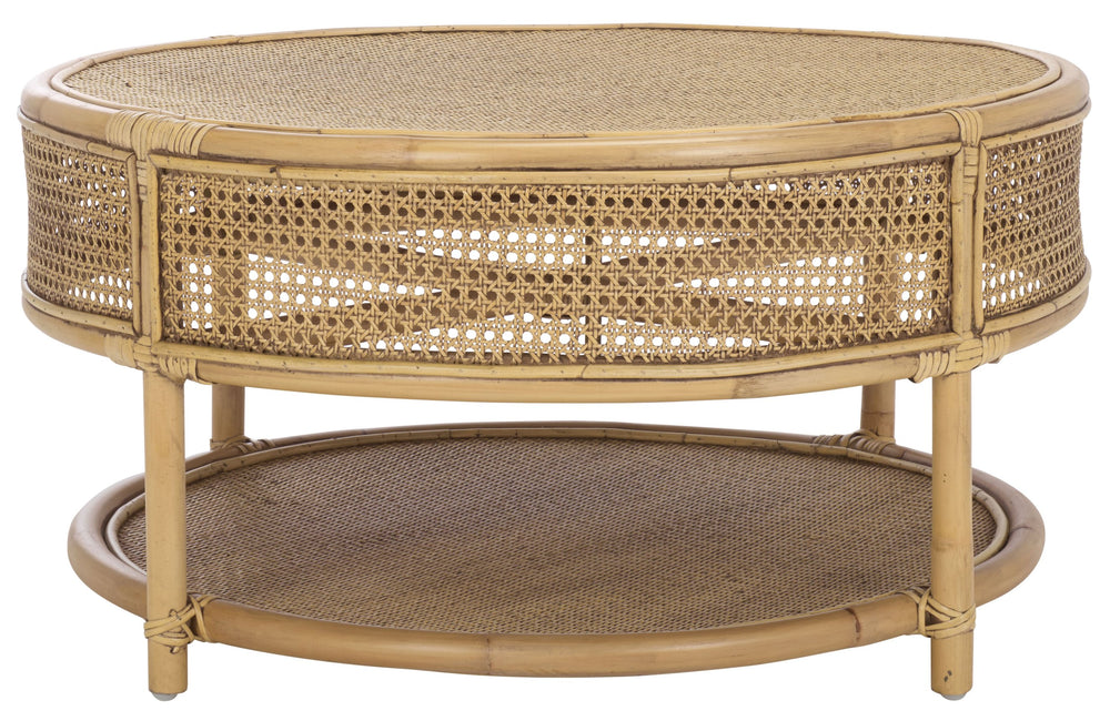 Safavieh Arvid Coffee Table - Honey Brown Wash, Chic Rattan Design For Timeless Elegance In Your Home Honey Brown Wash Rattan Cof6512b